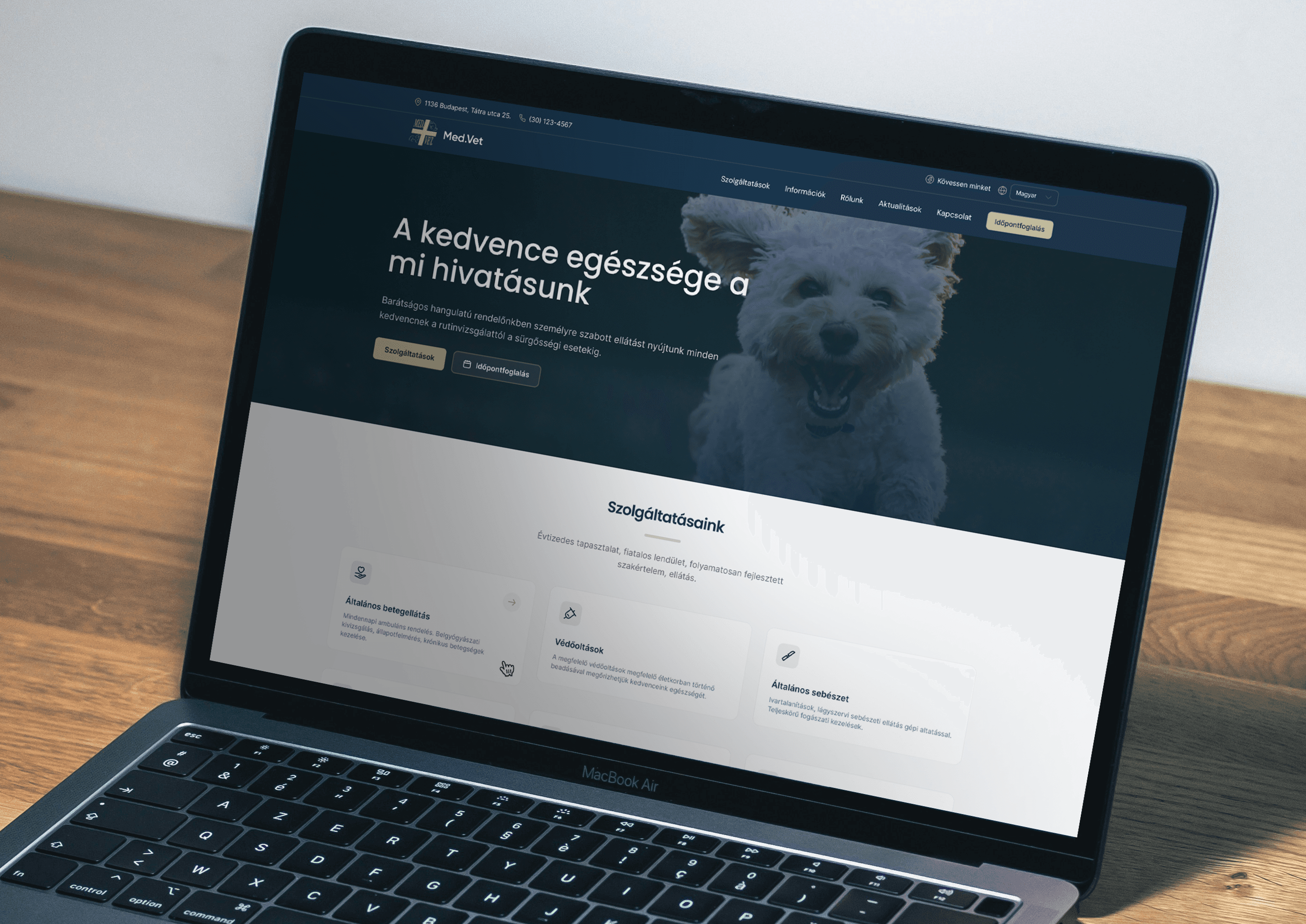 Állatorvosi rendelő weboldala
